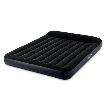 INTEX Матрас надувной PILLOW REST с подголовником, встр.электронасос, 203x152x25см, до 272кг, 64150