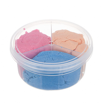 Набор для творчества, кинетический песок "Хлопковый", 3 цвета по 50гр, 8,5х4см, микс