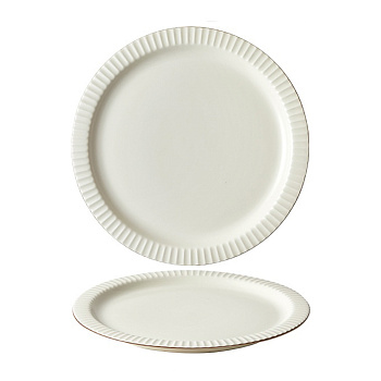 Тарелка подстановочная Лусия тм MILLIMI, 25,4см, фарфор, кремовый