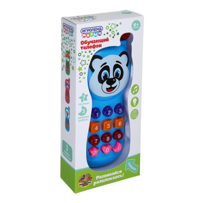 ИГРОЛЕНД Игрушка электронная телефон обучающий, свет, звук, ABS, пит. 2АА, 17,8х7,3х3,5см, 3 диз