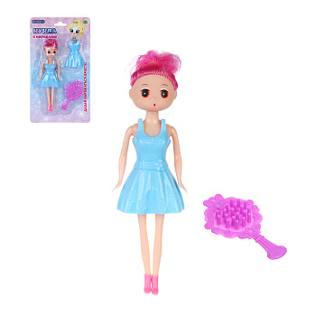 ИГРОЛЕНД Кукла с нарядами, PP, PVC, 13,5х3х24 см, 4 диз.
