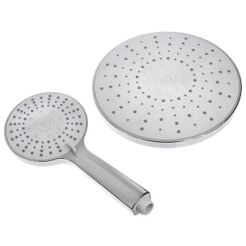 Набор леек для душа, тропическая 1 реж. d=21.5 cм, ручная 5 реж. d=12 cм, хром