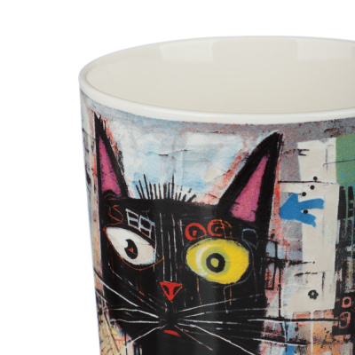Кружка тм MILLIMI Кошачий глаз, 380мл, фарфор, 4 дизайна