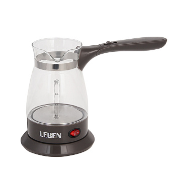 LEBEN Турка стеклянная на подставке 0,5л, 500Вт, складная ручка, 220в