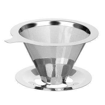 Воронка для кофе 12х8,5х6см, диаметр нижней части 9см, нерж.сталь