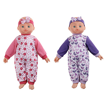 ИГРОЛЕНД Пупс мягкое тело, звук, 45 см, пластик, полиэстер, 3хAG13, 4 диз.