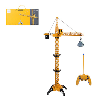 ИГРОЛЕНД Кран радиоуправляемый, 4-х канальный, свет, АКБ, USB, 2хАА,ABS, 41х21,5х18 см