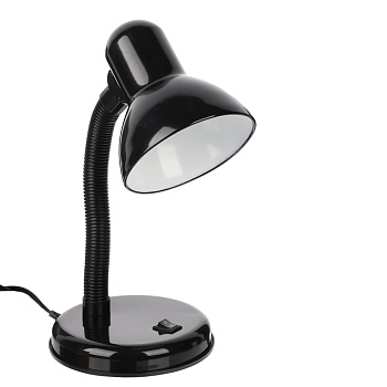 Лампа настольная BY, Е27, 28см, 40Вт, 220В, с выключателем, шнур 75 см, черный