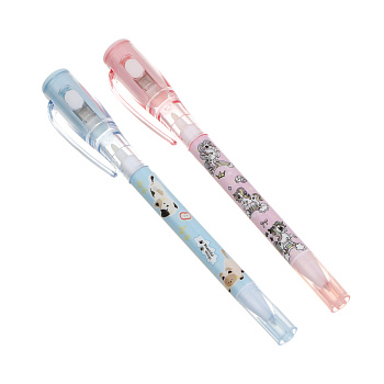 Ручка-шпион с невидимыми чернилами двусторонняя, шар.синяя 0,7мм, "Единорожка/Котики",2диз.,шоу-бокс