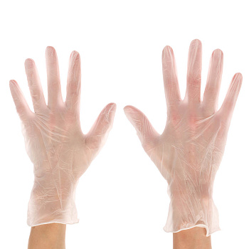 Перчатки универсальные ViniMax виниловые неопудренные гладкие белые 100шт (50пар) р.XL