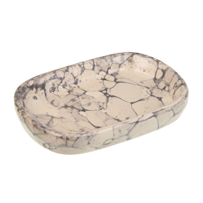 VETTA Мыльница, 13,5x9x2,5 см, керамика, "Космос", мрамор молочный