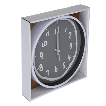 Часы настенные тм LADECOR CHRONO круглые, 24x24x4 см, пластик, стекло, 1хАА, арт.1