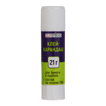 Клей-карандаш ClipStudio 21 грамм, на основе PVA