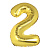 Шар воздушный Цифра "2", золотистый, фольга, 40'/101 см