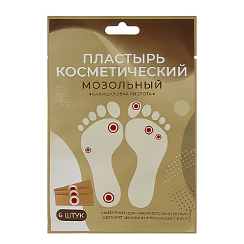 Пластырь косметический мозольный точечный, 6 шт, 7х2см