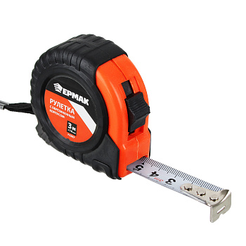 ЕРМАК Рулетка "КЛАССИК", 3м х 16мм, одинарный зацеп, корпус PP+TPR