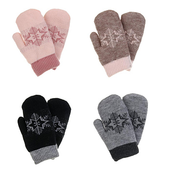 GALANTE Варежки детские на флисовой подкладке, р.14, 100% акрил, разноцветные, ОЗ25-34