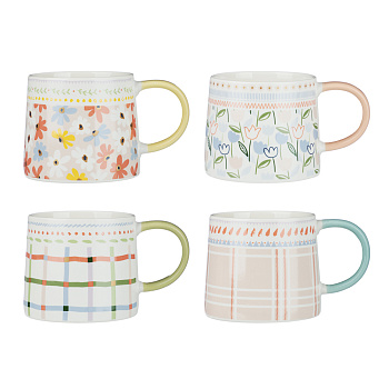 Кружка Лето тм MILLIMI, 380мл, 4 дизайна, фарфор