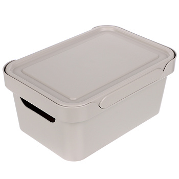 Ящик с крышкой универсальный Luxe, 270х190х120мм, 4,6л, светло-бежевый