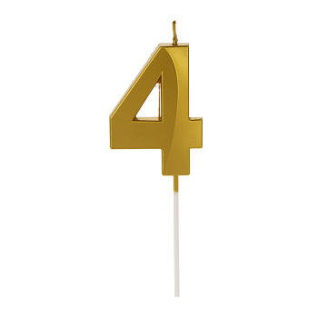 Свеча для торта тм Fntastic 7 см, в форме цифр (4), парафин