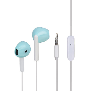 Наушники проводные вкладыши FORZA Карамель, гарнитура, цветные, пластик