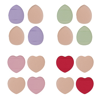 Набор спонжей для тональной основы 4 шт тм ЮНИLOOK, полиуретан, 4 цвета, 2 дизайна