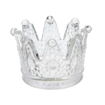 Подсвечник тм LADECOR "Корона" стеклянный, 6х6x5 см