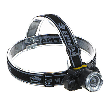 ЕРМАК Фонарик налобный, XPE, 5 Вт, 73х35х64 см, 4 режима, 1500мАч, USВ кабель, пластик