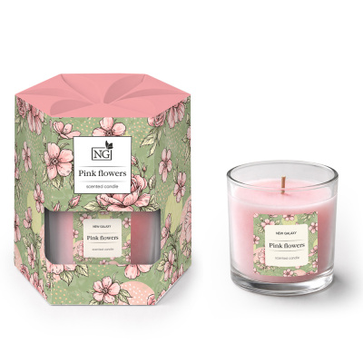 Свеча ароматизированная тм NEW GALAXY 45г., pure cotton , vanilla coconut,mixed berries,Pink flowers