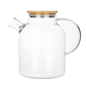 Чайник заварочный тм VETTA Эко, стекло,бамбуковая крышка,1800мл