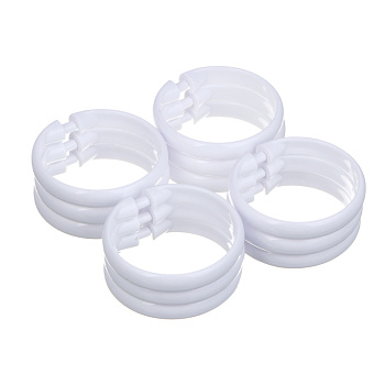 Кольца для шторы в ванную тм VETTA, 12шт, d 4,5 см, пластик, цвет белый