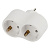 Разветвитель 2 гнезда Intro, евро, с заземлением, 16А, 250В, TR2e-W, белый