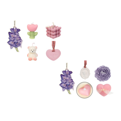 Набор свечей в подарочной упаковке 15х15х6 см, 5 предметов, парафин, воск, 2 вида