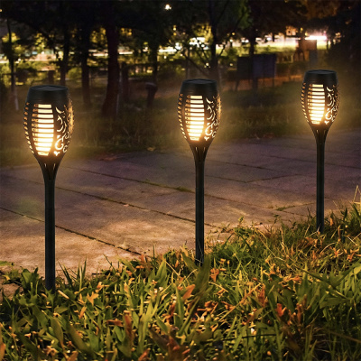 Светильник сад.на солн.батар.тм INBLOOM, 7.5х51см, 12LED, шамп.(пламя), 2/3AAA200mAh Ni-MH, 1реж.,PP