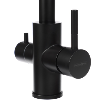 СоюзКран Смеситель для кухни с фильтром для пит. воды, картридж 35мм, нерж. сталь, черный SS01-G132