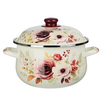 Кастрюля эмалированная VETTA Лаура, 22см, 3,6л, индукция