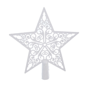 СНОУ БУМ Наконечник на елку “Звезда” 20.5x21.5 см, глиттер, белый, пластик