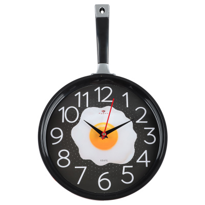 Часы настенные сковорода 25х43см, корпус красный с черным, арт.2543-004