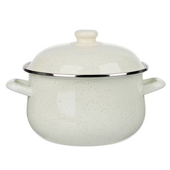 Кастрюля эмалированная VETTA Айвори, 22см, 3,6л, индукция