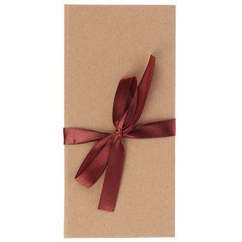 Подарочная коробка ДЛЯ ДЕНЕГ с бантом, крафт бумага, 172х83х16мм