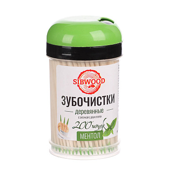 Зубочистки деревянные, с ментолом, 200 шт