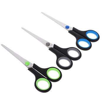 Ножницы канцелярские ClipStudio 16см, двуцветные пласт.ручки, на карточке