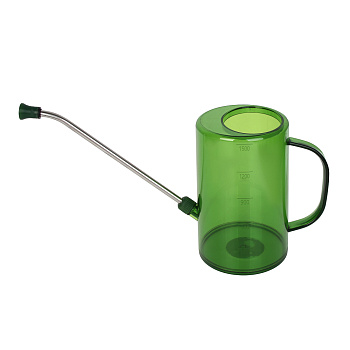 Лейка для комнатный растений тм INBLOOM, 1.5л, 18х11.5 см, РР, PS, металл, зеленый