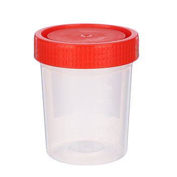 Контейнер для биоматериалов, стерильный, пластик, 125/120/100мл.