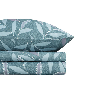 PROVANCE Нэви Комплект постельного белья евро (4 предмета), микросатин, листья