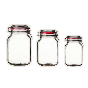 Пакеты для хранения круп в виде банки, тм VETTA, полиэтилен, 30x27см, 25x23см, 22x21см