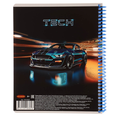 Тетрадь 96 л., А5, в клетку, БЕЛЫЕ ЛИСТЫ, обл.мел. картон, спираль, микс