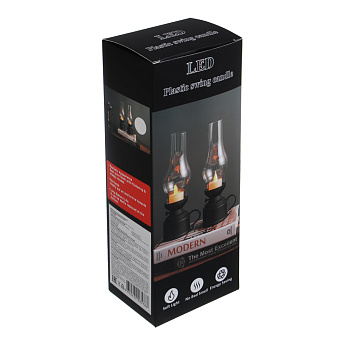 Светильник LED декоративный,7х9,5x24,5 см, 3хААА, пластик, 2 цвета