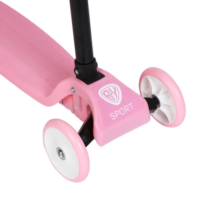 Самокат 3-х колесный, тм BY SPORT, складной, 56x21x58-62-66-70см, до 30кг, металл, пластик