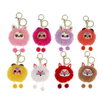 ИГРОЛЕНД Брелок-подвес пушистый "Пушинка", 10х8 см, полиэстер, металл, микс